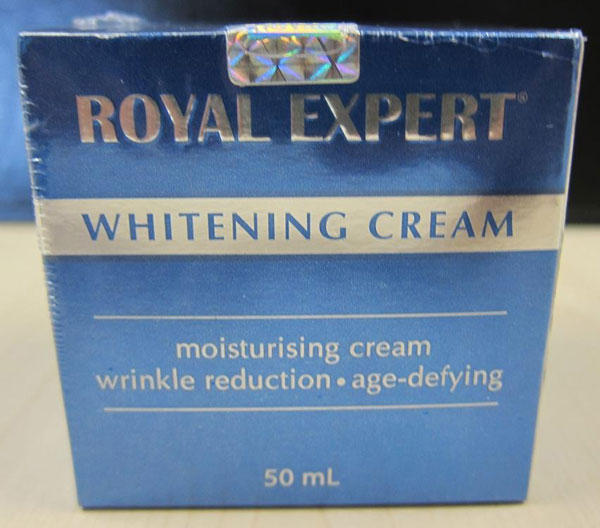 新加坡衛生科學局勸請公眾切勿使用或購買這款Royal Expert Whitening Cream。（衛生科學局提供）