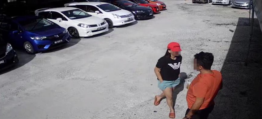 2名男女假扮顾客要试驾马赛地，结果事后竟趁员工不注意，偷驾走轿车。（事主谢伟宏提供）