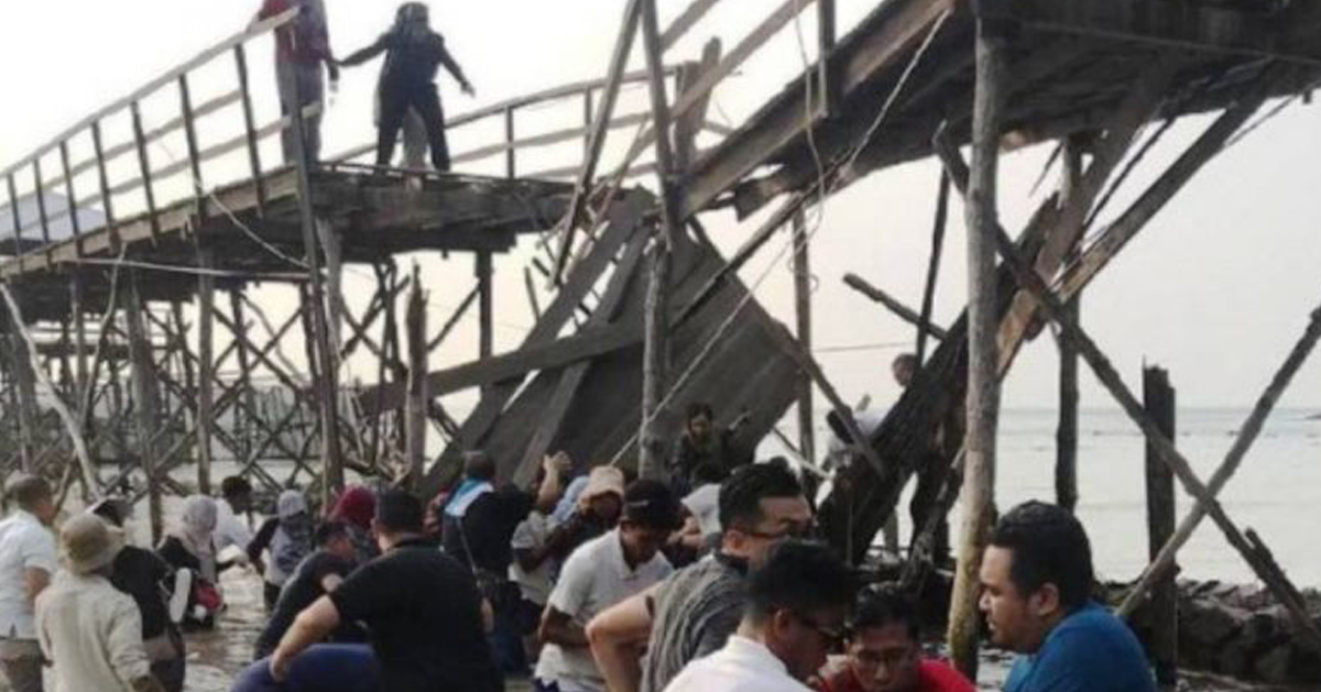 农萨梦帝国度假村一座木桥坍塌，多名新加坡人受伤。