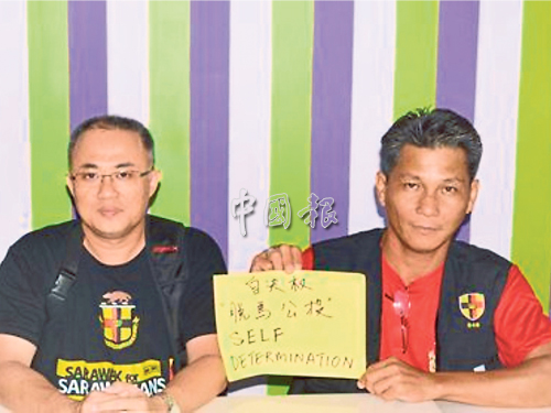 房保德宣佈尤明慶（右）為砂獨大聯盟為背景首位准候選人出征巴旺阿山區。