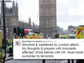 ◤英國國會恐襲◢納吉：與英國同在 對恐怖主義絕不屈服