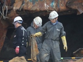 韓國“世越號”沉沒3年 發現大量人骨