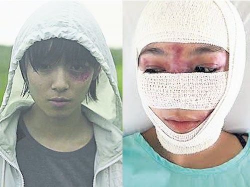 劉倩妏在《阿奇洛》唯一有“化妝”的畫面就是被打得瘀傷的特效妝容！