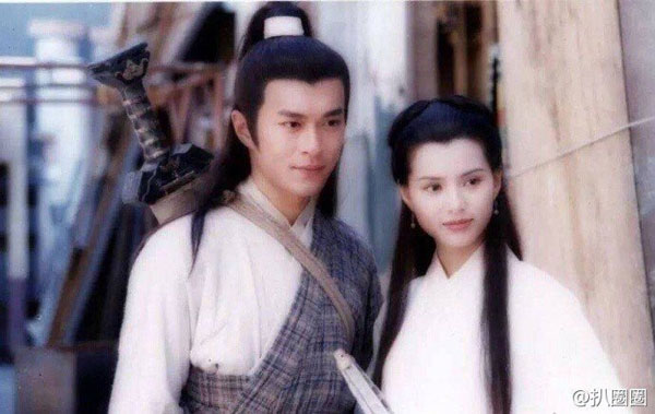 23年前的古天樂與李若彤。（圖取自微博）