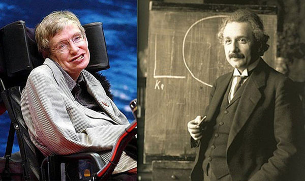 左：霍金；右：愛因斯坦。
