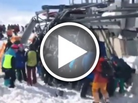 滑雪吊車失控停不下來 眾人慘遭 空中甩飛