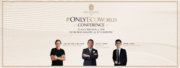  3名主講人將在#OnlyEcoWorld 研讨讲座会上與民眾探討綠盛世最新的發展方針，想要了解更多的您萬勿錯過！