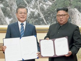 第3次“文金会”．承诺共建无核和平家园 韩朝签署《平壤共同宣言》
