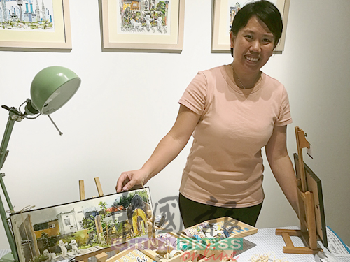 杨谦玲以和纸胶带创作插画，在马来西亚属于非常罕见的文创作品。