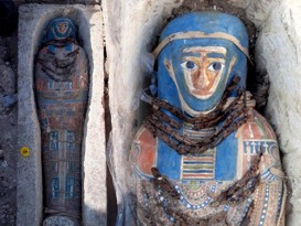 开罗南部新发现  逾2300年8具木乃伊
