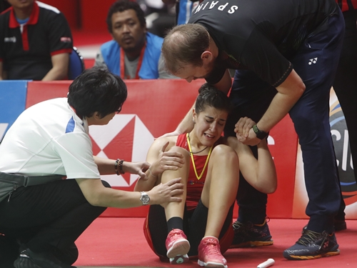 马琳在印尼大师赛遭遇的伤势，似乎比想像中有严重。（欧新社）
