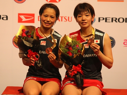 日本的福岛由纪（左）与广田彩花夺得女双冠军。（摄影：张智玟）