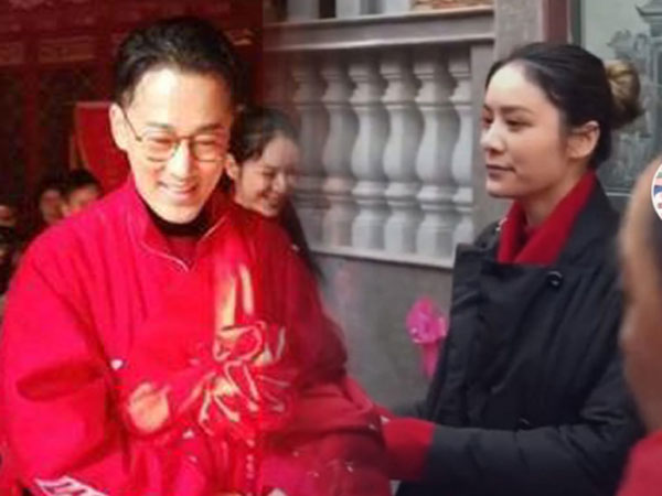 林峰(左)带张馨月(右)回乡祭祖，不时偷望女友是否习惯。