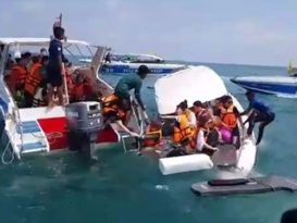 沙美岛快艇翻覆 23中国游客获救