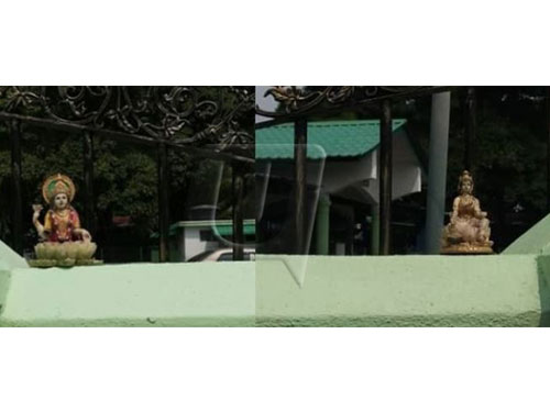 “送走”拿督公神像后，两尊兴都神像突然出现在祈祷室外。 