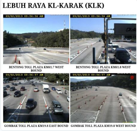 吉隆坡-加叻大道截至2月9日上午10时的路面情况。