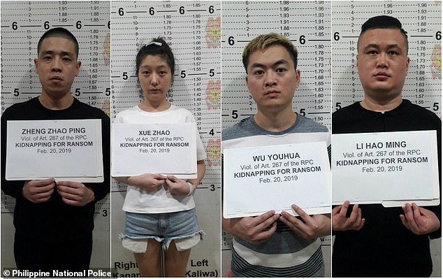 绑架陈建庭的4名中国籍绑匪。