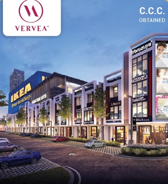 已獲住用證（CCC）的 Vervea Commercial Precint，是北馬最大型圍籬式商業中心，售價從250萬令吉起，面積3300平方尺起，毗鄰宜家（IKEA）商場，是檳城商業脈動的新機遇。