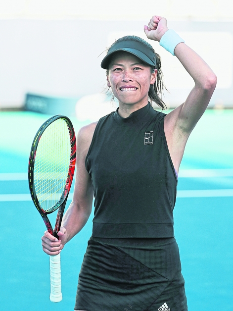 谢淑薇晋级迈亚密公开赛复赛，成为台湾媒体当日的体育头条。（法新社）