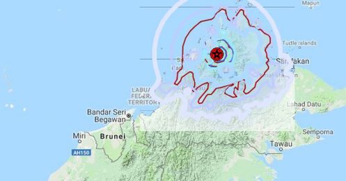 沙巴兰瑙凌晨4时 发生3.1级地震