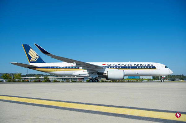 与事发客机同款的新航A350-900ULR型客机。（档案照）