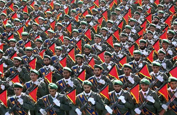 特朗普在周一，正式宣布伊朗革命卫队为恐怖组织。图为该卫队档案图。