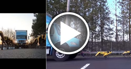 机器狗拉车 能拉大卡车