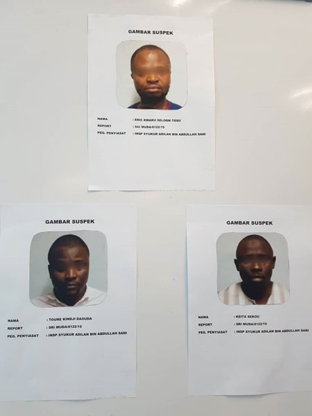 3名被捕的非洲籍男子，持学生证在我国逗留。