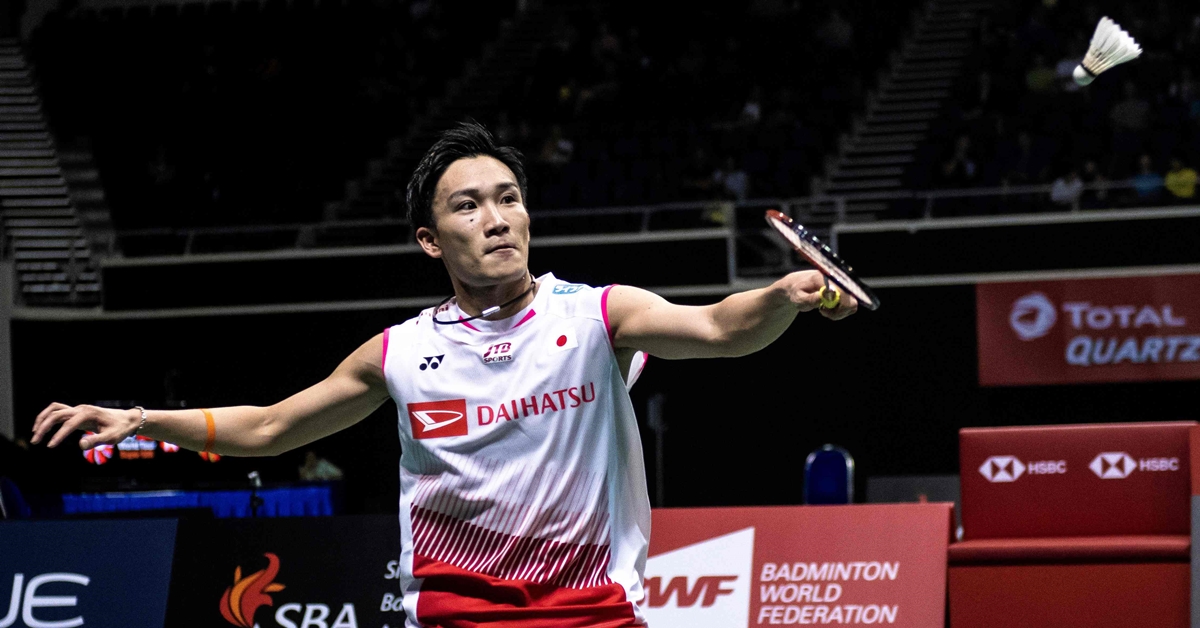 桃田贤斗在2019年新加坡羽球公开赛收获今年第3座国际赛冠军。（法新社）
