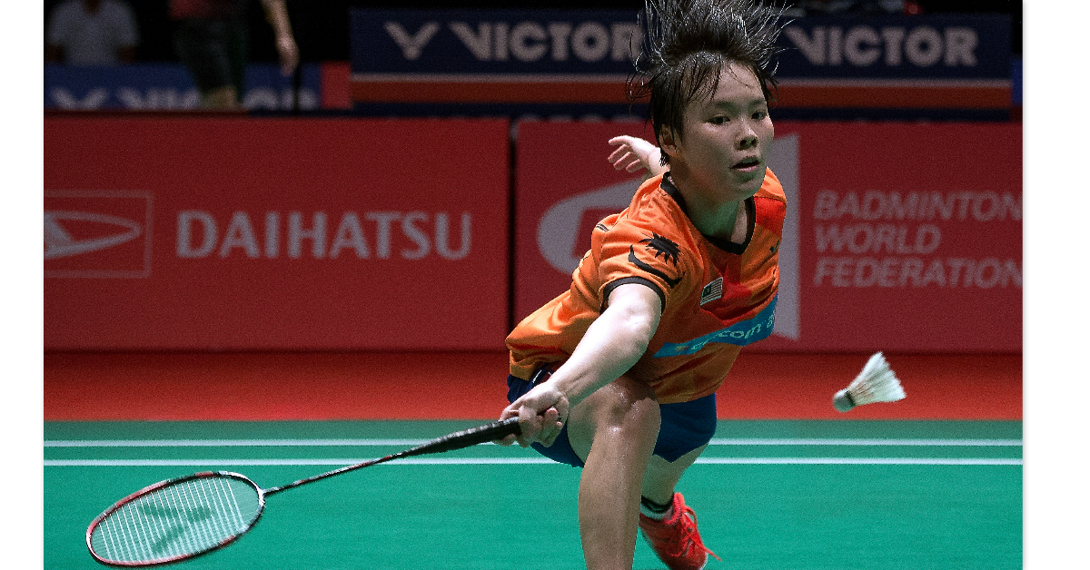 吴堇溦在2019年武汉亚洲羽球锦标赛女单首圈，挑战中国头号种子陈雨菲。（档案照）