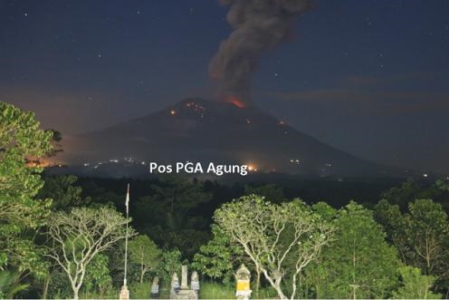 印尼峇厘岛阿贡火山于周日下午再度喷发。