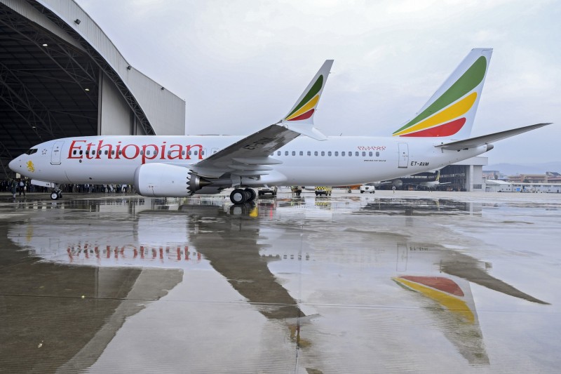 埃塞俄比亚航空公司的客机，就是波音737 MAX型飞机。（档案照）