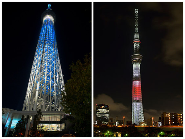 东京晴空塔献上特别灯光秀。