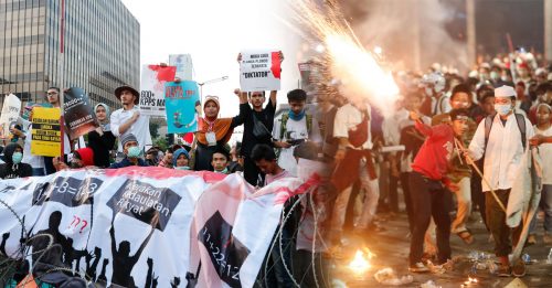印尼反对派大暴动  有示威者高喊反华口号