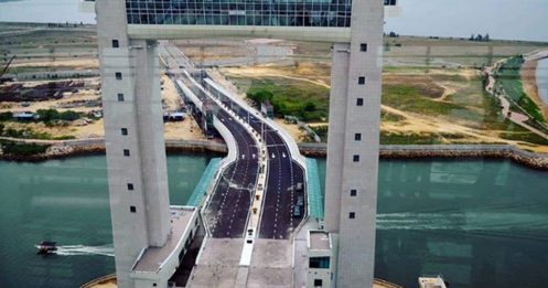 登州东南亚首座车行吊桥 6月2日公开试跑