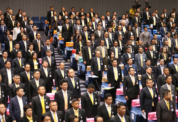 泰国国会议员周六在曼谷选举国会议长。（欧新社）