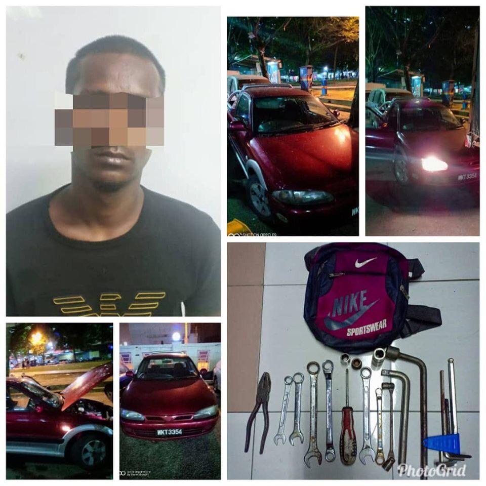 拥有多项犯罪纪录的偷车匪，揭发当时其驾驶的车辆为失窃车。