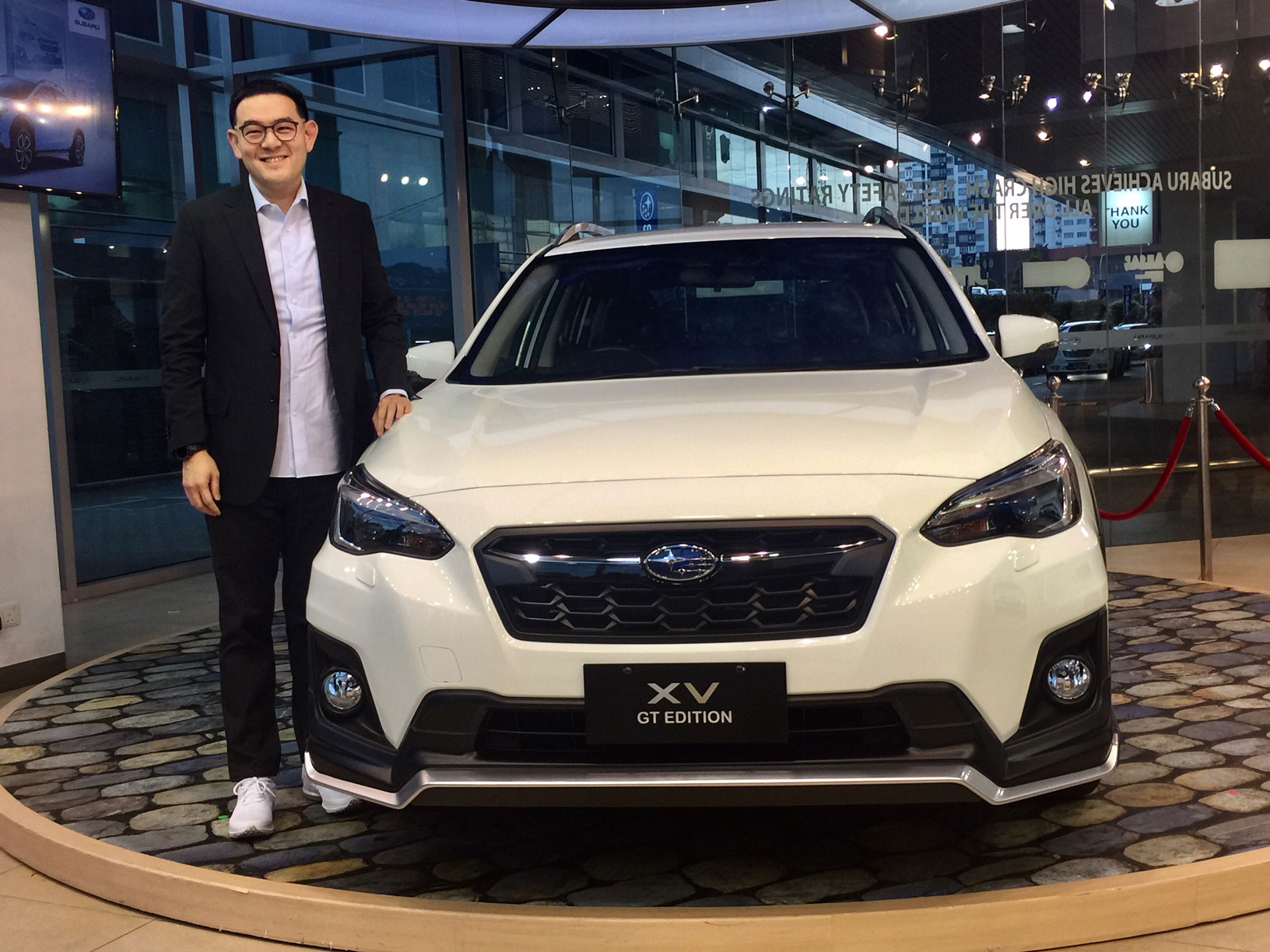 陈唱国际有限公司副主席兼董事经理陈骏鸿为Subaru XV GT Edition主持推介。