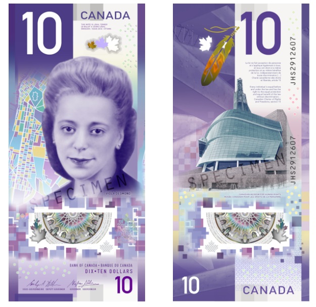 加拿大10元直钞荣获“2018年度钞票奖”。（IBNS官网）
