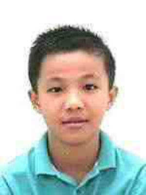 失踪者郑俊浩（TEE JUN HAO、 译音、15岁、2018年7月29日失踪）