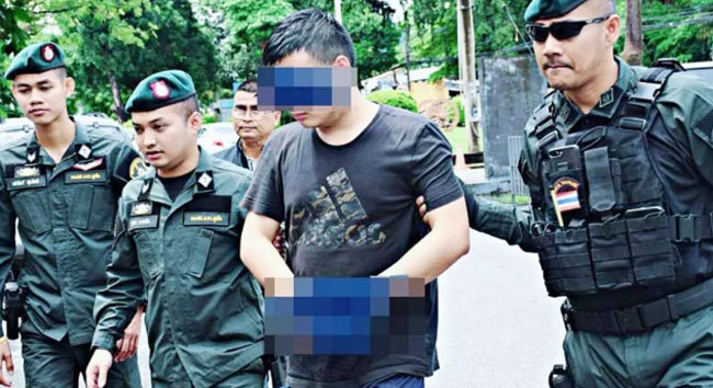 嫌犯明祥遭泰国警方逮捕。