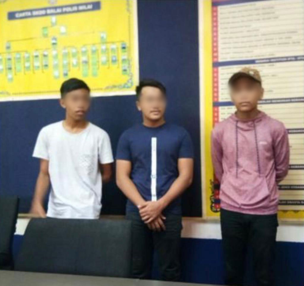 3名涉案青年向警方自首。