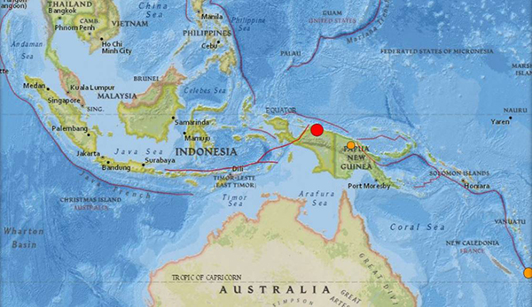 印尼东部巴布亚省周一早上发生6.1级地震。