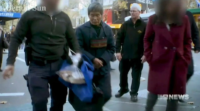 中国人“职业乞丐”被捕。