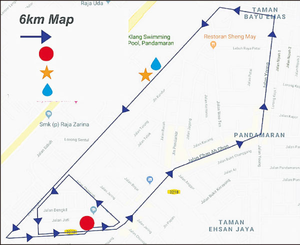 公开组（6KM）义跑路线图。