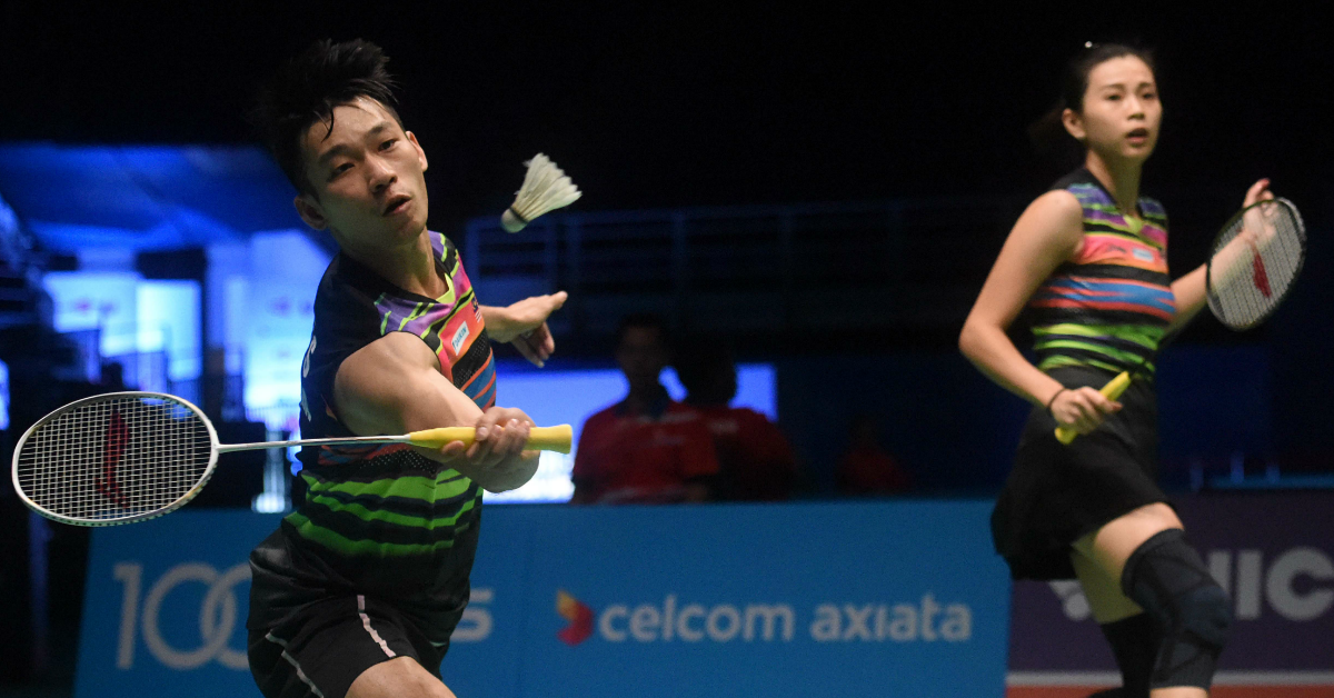 陈炳顺（左）与吴柳莹挺进2019年印尼羽球公开赛混双16强。（档案照）