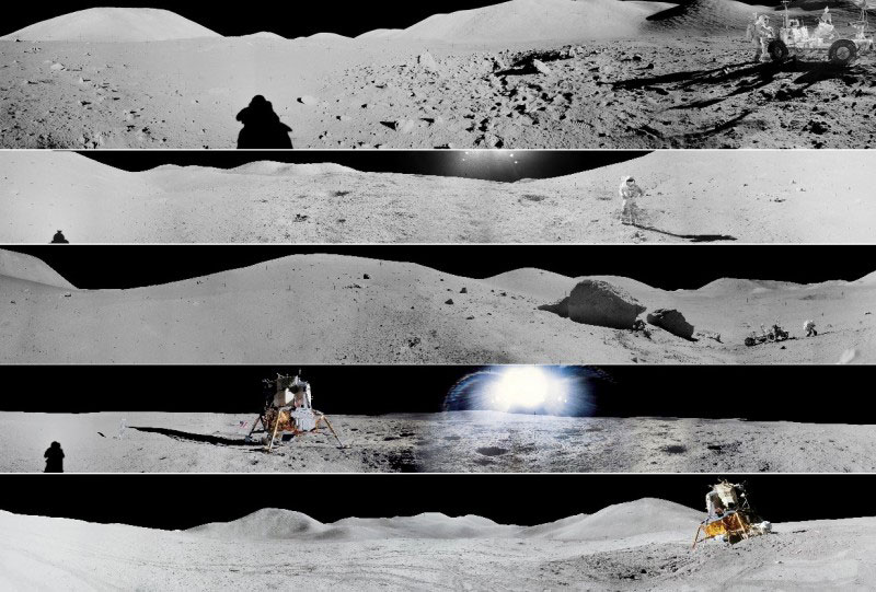 NASA发布一系列登月任务全景图。