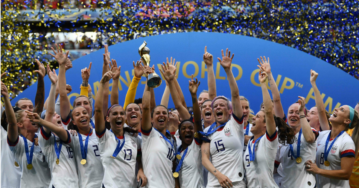 美国第4次捧起女足世界杯冠军。（法新社）