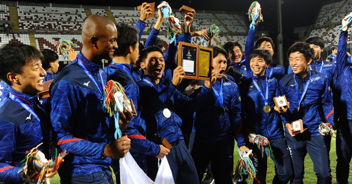 日本男子足球队不但卫冕成功，也7度称霸世界大学生运会动。（世大运动会官网）