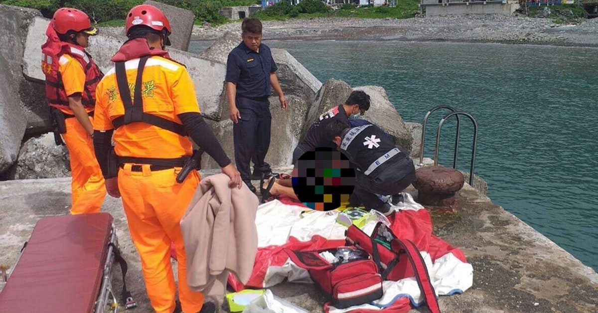 大马青年在台湾打工换宿，在当地海域戏水时，意外遇溺昏迷。（取自《联合新闻网》）